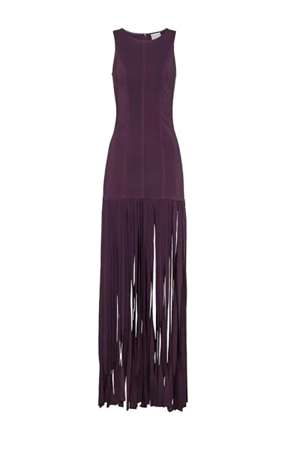 Forte Forte Women's Stretch Cady Crepe Fringed Dress In Ruby In Purple