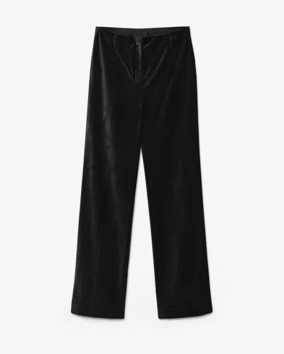 Forte Forte Women's Stretch Velvet Flared Trousers In Noir Black