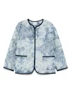 Forte Forte Floral Pattern Cotton Jacket Featuring Pockets In Blue