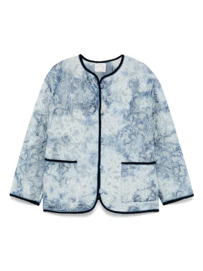 Forte Forte Floral Pattern Cotton Jacket Featuring Pockets In Multi