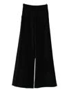 Forte Forte High-waisted Wide-leg Velvet Trousers In Black
