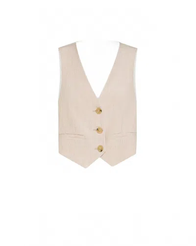 Forte Forte Women's Viscose Linen Fil A Fil Vest In Pesco In Brown