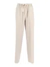Forte Forte Wool-blend Canvas Drawstring Trousers In Animal Print