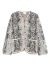 Forte Forte Multicolor Knit Cardigan With V Neck In Wool Blend Woman In Blue