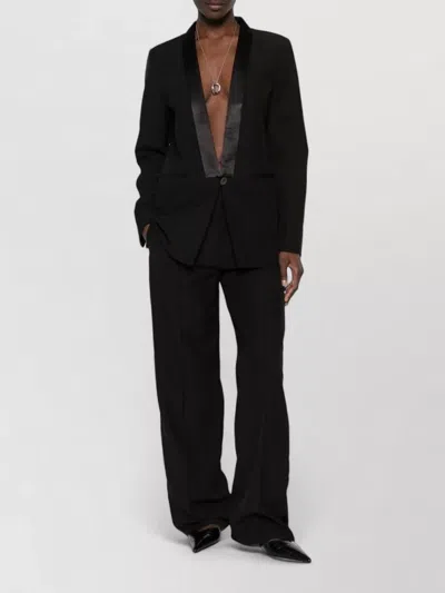 Forte Forte Wool Blend Tuxedo Jacket Dotted Pattern In Black