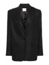 Forte Forte Einreihiger Blazer Aus Filz In Grey
