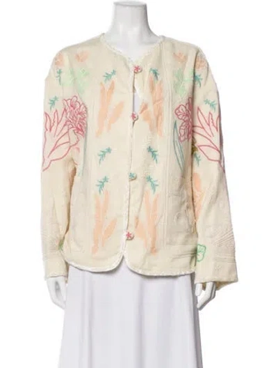 Pre-owned Forte Forte Wool Floral Print Jacket In Neutrals