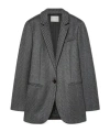 Forte Forte Herringbone Pattern Blazer Front Pockets In Gray