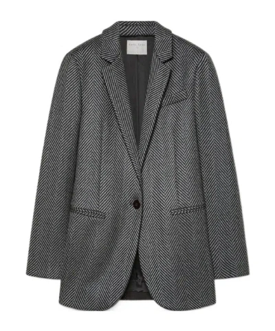 FORTE FORTE WOOL JACKET WITH CHEVRON PATTERNING