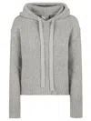 Forte Forte Wool Knitted Hoodie In Grey