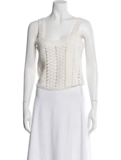 Pre-owned Forte Forte Wool Square Neckline Sweater In White
