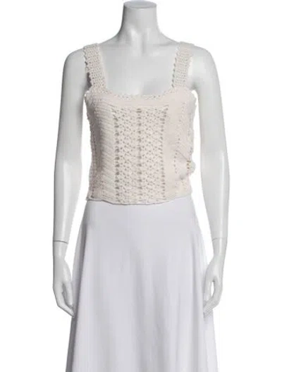 Pre-owned Forte Forte Wool Square Neckline Top In Gold/metallic/pink
