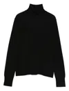 Forte Forte Roll-neck Panelled Sweater In Black