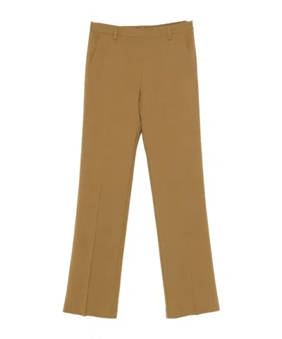 FORTE FORTE WOOL VISCOSE TWILL REGULAR WAIST PANTS