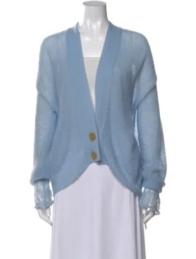 Pre-owned Forte Forte Wool V-neck Sweater In Blue