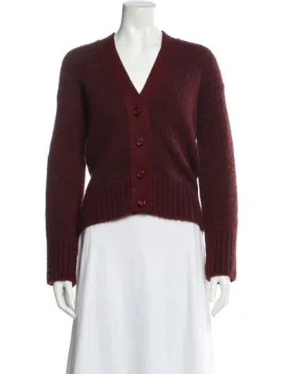 Pre-owned Forte Forte Wool V-neck Sweater In Burgundy