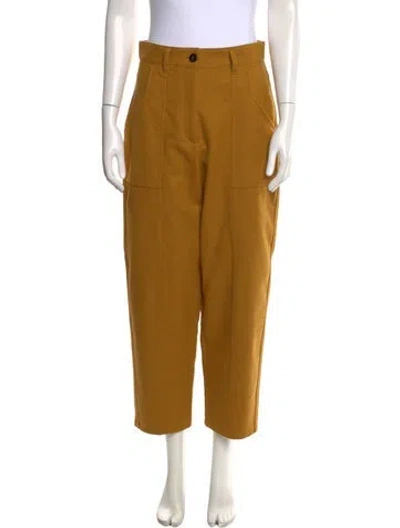 Pre-owned Forte Forte Wool Wide Leg Pants In Yellow