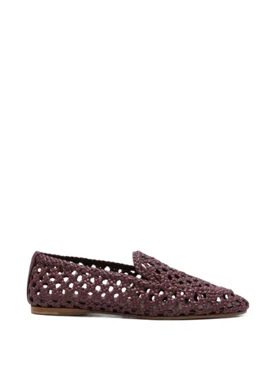 Forte Forte Woven Sheepskin Flat Pumps In Brown