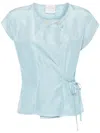 Forte Forte Gewickelte Bluse In Blau