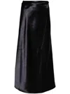 Forte Forte Wrap Satin Midi Skirt In Blue