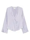 Forte Forte Wrap-tie Blouse In Gray
