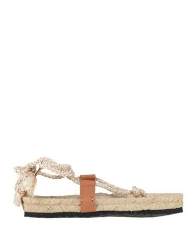 Forte Forte X Manebí Manebí X Forte_forte Woman Espadrilles Beige Size 7 Leather, Textile Fibers In Beige