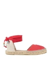 Forte Forte X Manebí Manebí X Forte_forte Woman Espadrilles Red Size 8 Textile Fibers In Red