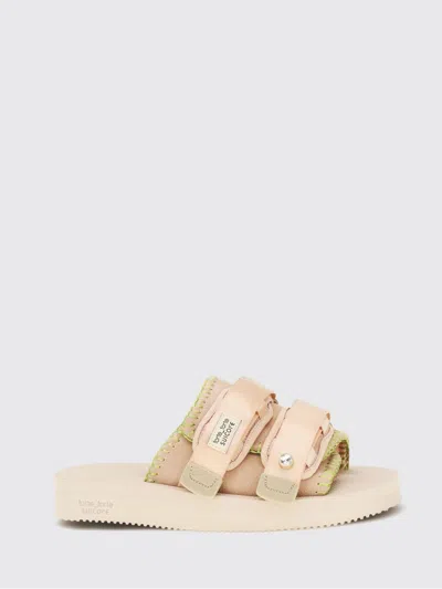 Forte Forte X Suicoke Suede Flat Sandals With Velcro Strap Closure In Pink