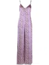 Forte Forte Zebra-print Satin Jumpsuit In Purple