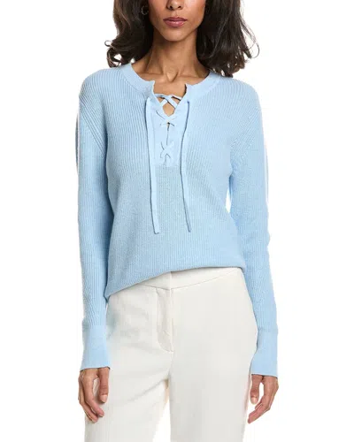 Forte Lace-up Rib Crewneck Sweater In Animal Print