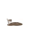 Forte Leather Net-effect Women's Mules In Brown