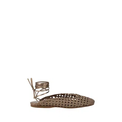 Forte Leather Net-effect Women's Mules In Brown