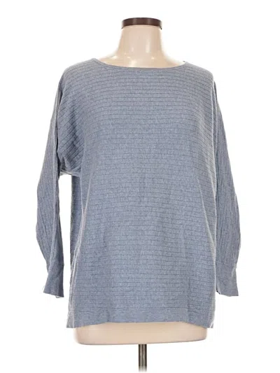 Pre-owned Forte Long Sleeve Top Gray Boatneck Tops