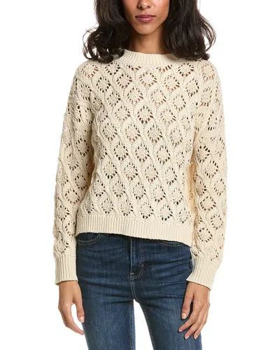 Forte Openwork Crewneck Sweater In Pink