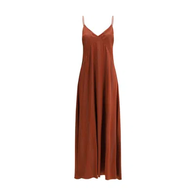 Forte Silk Long Women's Dress In Orange