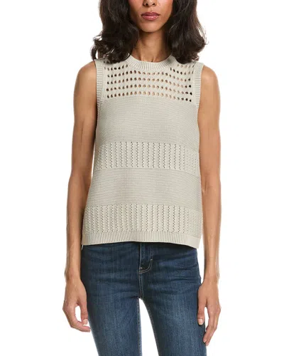 Forte Stonewash Textured Tank Sweater In Neutral