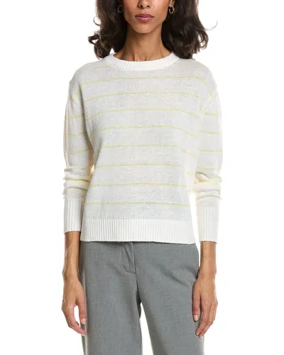 Forte Textured Crop Linen Sweater In White