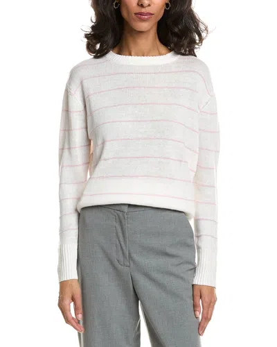 Forte Textured Crop Linen Sweater In White