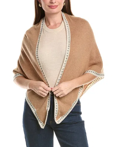 Forte Triangle 100% Cashmere Scarf Wrap In Brown