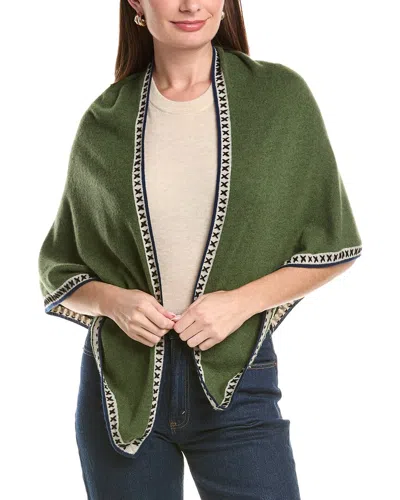 Forte Triangle 100% Cashmere Scarf Wrap In Green