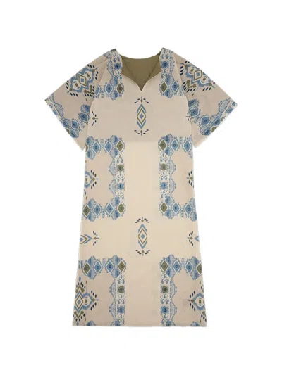 Fortela Acaia V-neck Midi Dress In White