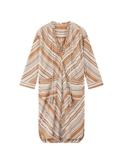 Fortela Afsar Geometric Stripe Midi Dress In Pattern