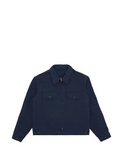 Fortela Albert Zip-up Shirt Jacket In Blue