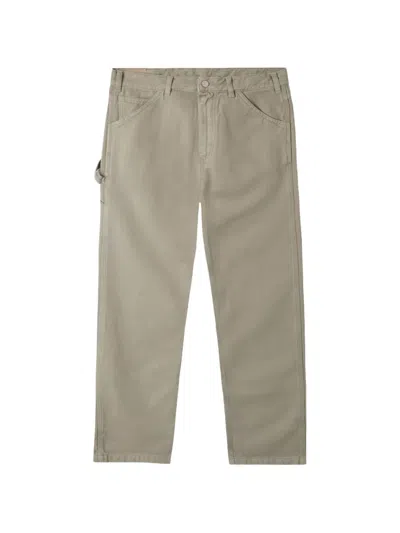 Fortela Allen Cotton Twill Workwear Trousers In Green