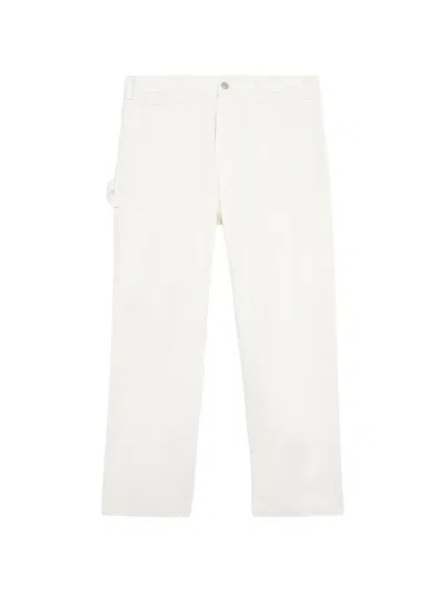 Fortela Allen Cotton Twill Workwear Trousers In White