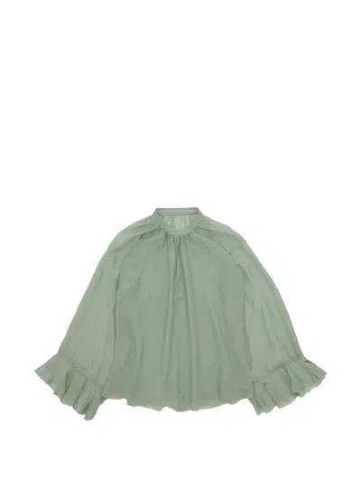 Fortela Ambre Silk Blouse In Green