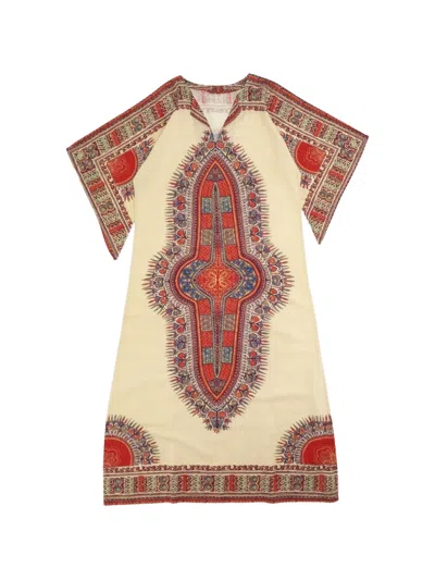 Fortela Amira Printed Cotton Maxi Dress In Neutral