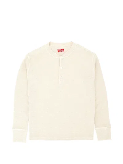 Fortela Amish Waffle-knit Henley T-shirt In Neutral