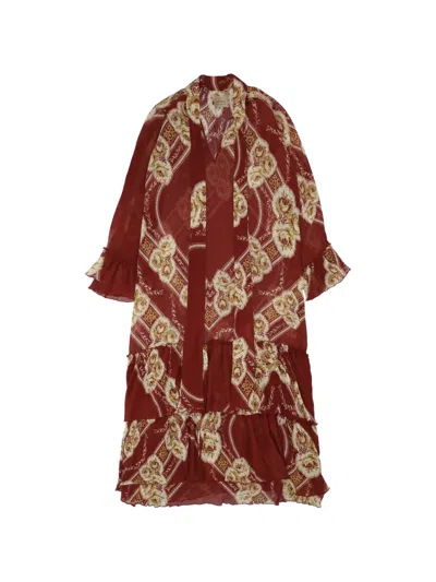 Fortela Aradia Ruffled Dress In Burgundy