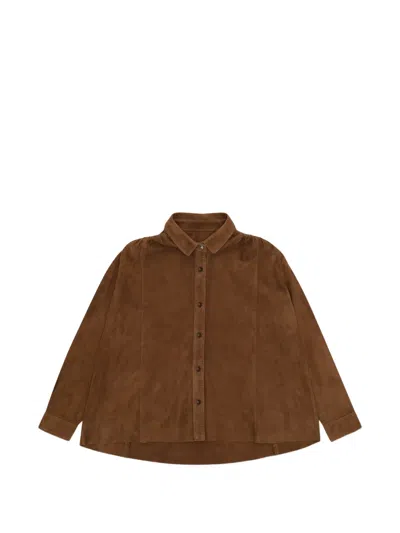 Fortela Arianna Suede Shirt In Brown